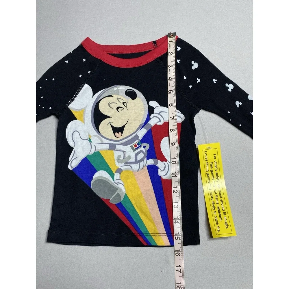 Disney Mickey Mouse Astronaut Pajama Set 3T Black Rainbow NWT w/ Socks